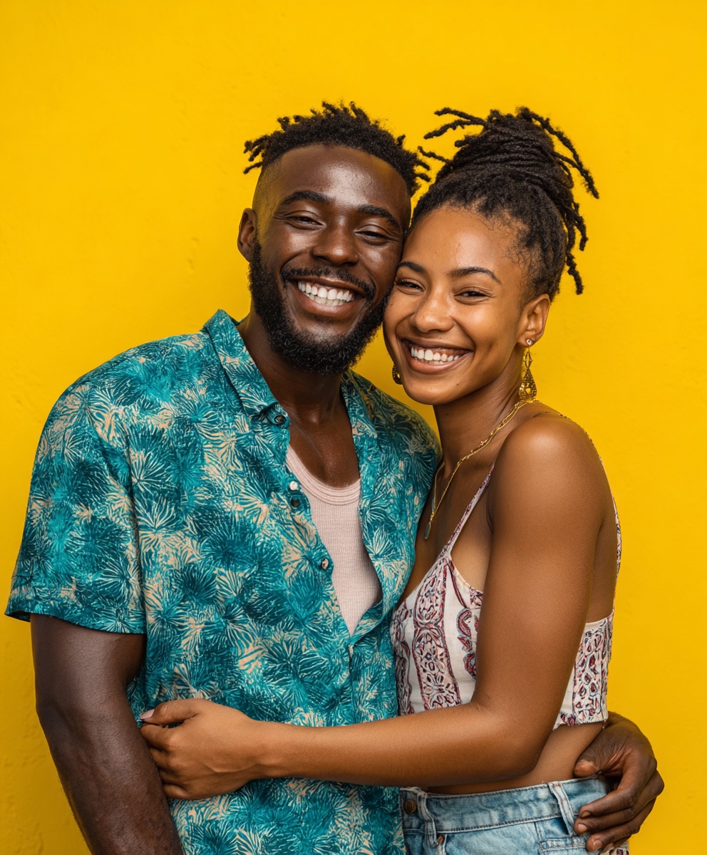 Happy couple holding cash after payday loan approval